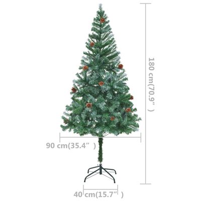 vidaXL Artificial Pre-lit Christmas Tree with Ball Set Pinecones 180 cm