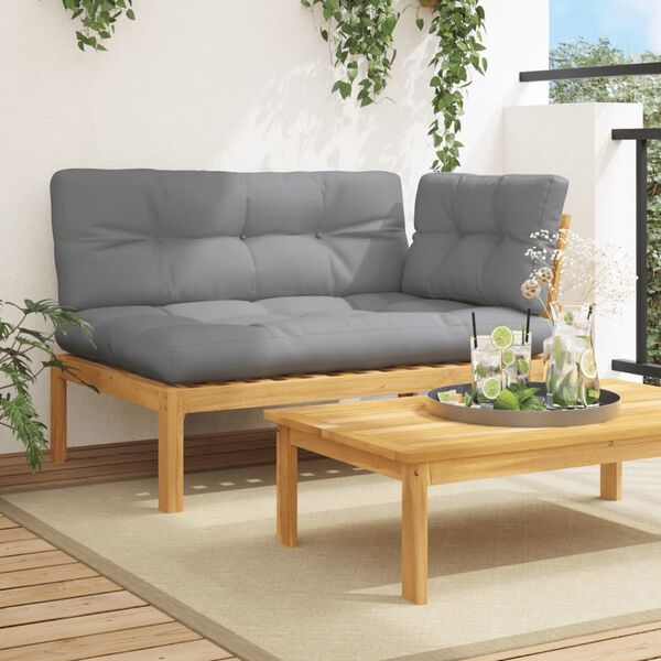 vidaXL Garden Pallet Corner Sofa with Cushions Solid Wood Acacia