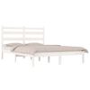 vidaXL Bed Frame without Mattress White Solid Wood Pine King Size