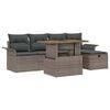 vidaXL Garden Sofa Set with Cushion 6 pcs Grey Poly Rattan