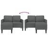 vidaXL 2-Seater Sofa with Chaise L-shaped Dark Grey 125 cm Fabric