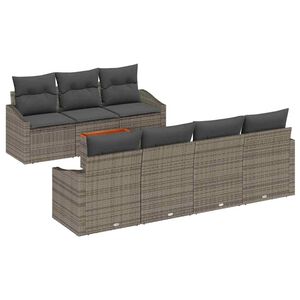 vidaXL Garden Sofa Set 8 pcs Grey Poly Rattan