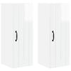 vidaXL Wall Cabinet LUCCA 2 pcs High Gloss White Engineered Wood