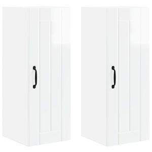vidaXL Wall Cabinet LUCCA 2 pcs High Gloss White Engineered Wood