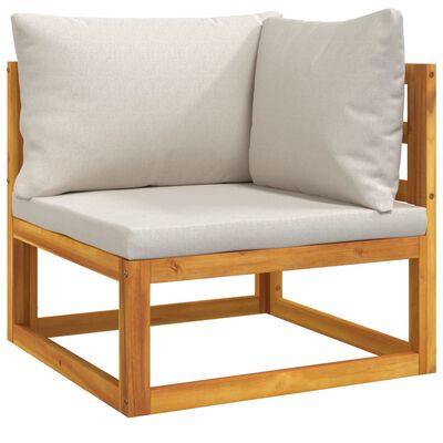vidaXL 8 Piece Garden Lounge Set with Light Grey Cushions Solid Wood