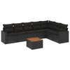 vidaXL 8 Piece Garden Sofa Set with Cushions Black Poly Rattan