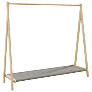 vidaXL Clothes Rack | Natural Bamboo | Varnished Bamboo, Fabric | Medium