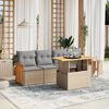 vidaXL 5 Piece Garden Sofa Set with Cushions Beige Poly Rattan