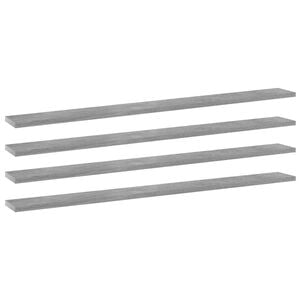 vidaXL Bookshelf Boards 4 pcs Concrete Grey 100x10x1,5 cm Engineered Wood