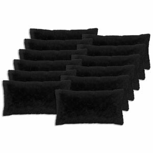 vidaXL Cushion with Pillow HEERLEN 2 pcs Black PV Fleece