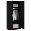 vidaXL Wardrobe with Door Black Oak 80 x 50.5 x 180 cm Engineered Wood