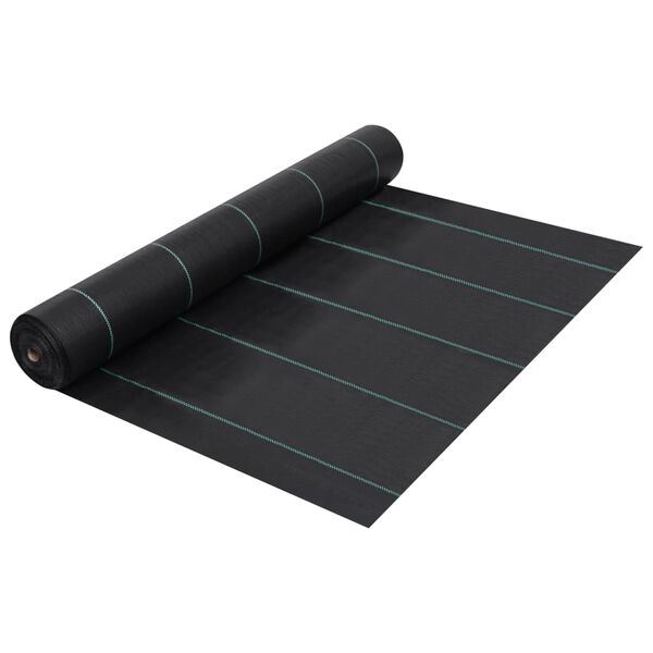 vidaXL Weed & Root Control Mat Black 1x10 m PP