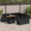vidaXL 9 Piece Garden Sofa Set with Cushions Black Poly Rattan