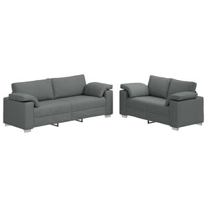 vidaXL Sofa Set 2 pcs Dark grey 219 x 77 x 82 cm Fabric