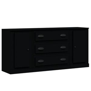 vidaXL Sideboards 3 pcs Black Engineered Wood