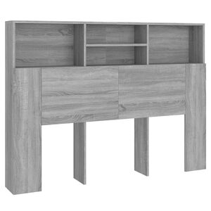 vidaXL Headboard Cabinet | Grey Sonoma | Engineered Wood | Medium | Storage