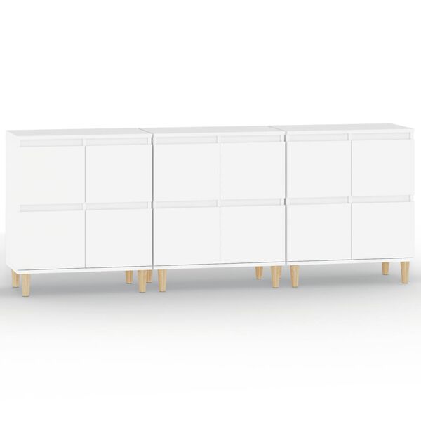 vidaXL Sideboards 3 pcs White 60x35x70 cm Engineered Wood
