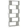 vidaXL Book Cabinet/Room Divider Concrete Grey 80x24x192 cm Engineered Wood