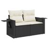vidaXL 5 Piece Garden Sofa Set with Cushions Black Poly Rattan