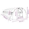 vidaXL Greenhouse with Steel Frame Green 24 m² 8x3x2 m