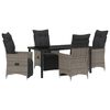 vidaXL Garden Dining Set 5 pcs Grey Poly Rattan