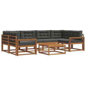 vidaXL Outdoor Sofa Set 7 pcs Natural and Anthracite