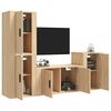 vidaXL 4 Piece TV Cabinet Set Sonoma Oak Engineered Wood