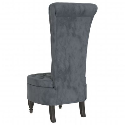 vidaXL High Back Chair Dark Grey Velvet Button Design