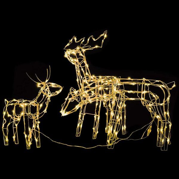 vidaXL 3 Piece Christmas Light Display Reindeers 229 LEDs