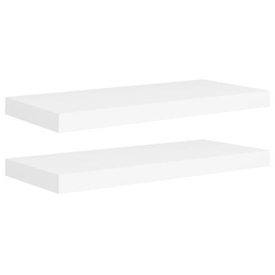 vidaXL Floating Wall Shelves 2 pcs White 60x23.5x3.8 cm MDF
