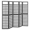 vidaXL 5-Panel Room Divider/Trellis Solid Fir Wood Black 201.5x180 cm