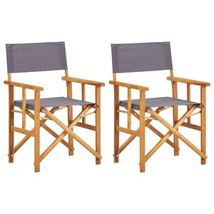 vidaXL Director Chair | Set of 2 | Brown and dark grey