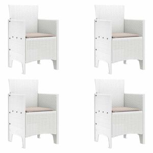 vidaXL Garden Chair 4 pcs White Polypropylene