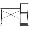 vidaXL Desk with Shelf Black 116x50x93 cm
