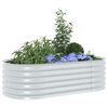vidaXL Garden Raised Bed 160x80x44 cm Galvanised Steel Silver