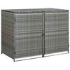 vidaXL Double Wheelie Bin Shed Poly Rattan Anthracite 148x77x111 cm