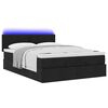vidaXL Ottoman Bed with Mattress & LEDs Black Double Fabric