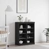 vidaXL LED Sideboard Black Oak 41 x 37 x 100 cm Engineered Wood