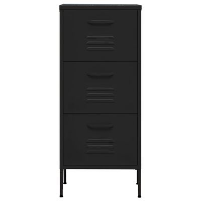 vidaXL Storage Cabinet Black 42.5x35x101.5 cm Steel
