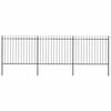 vidaXL Garden Fence with Spear Top Steel 504x150 cm Black