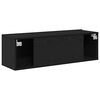 vidaXL TV Cabinet 2 pcs Black 100 x 30 x 30 cm Engineered Wood