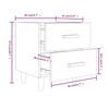 vidaXL Bed Cabinet Concrete Grey 40x35x47.5 cm