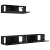vidaXL TV Cabinet Set Wall-mounted 3 pcs Black Oak Engineered Wood