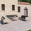 vidaXL 5 Piece Garden Lounge Set with Cushions Poly Rattan Beige
