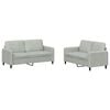 vidaXL 2 Piece Sofa Set Light Grey Velvet