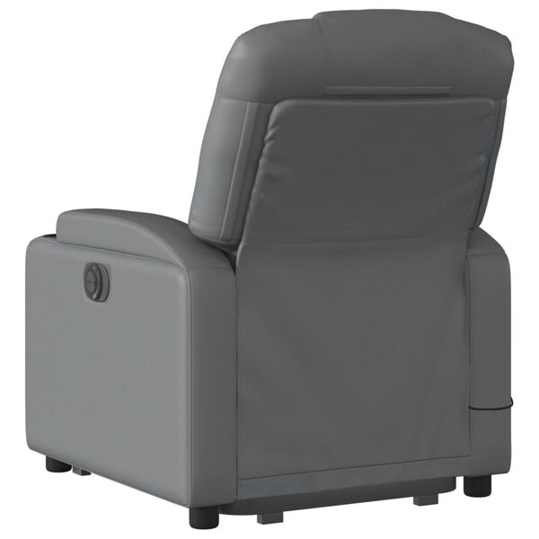 vidaXL Stand up Massage Recliner Chair Grey Faux Leather