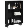 vidaXL Narrow Storage Trolley Black oak 48 x 13 x 68 cm