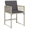 vidaXL 5 Piece Garden Dining Set with Cushions Light Grey Poly Rattan