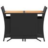 vidaXL 3 Piece Bistro Set with Cushions Black Poly Rattan