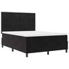 vidaXL Box Spring Bed Black and White 137 x 187 cm Velvet